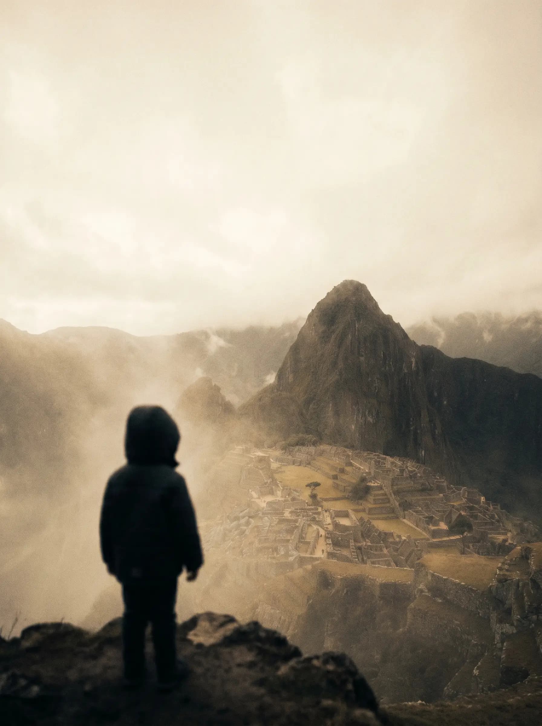A child's silhouette before Machu Picchu — where it began